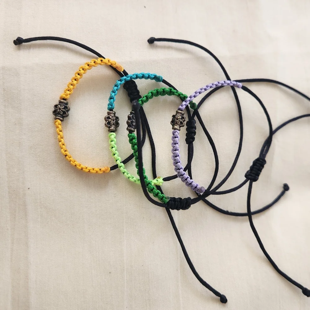 Adjuatable Bracelet Handmade Braided Bracelet 4 Pieces Unisex Multicolor. #02